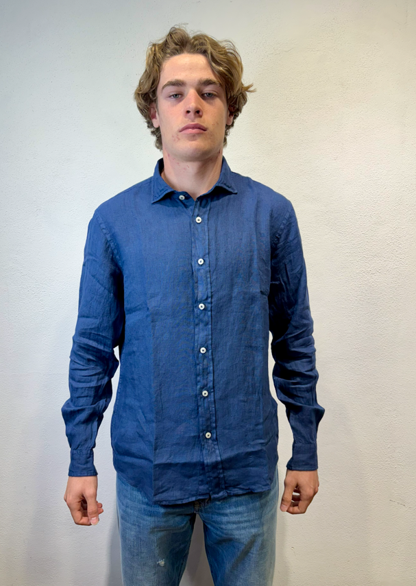 ROY ROGERS - CAMICIA LINO BLU ROY ROGERS – CAMICIA LINO BLU