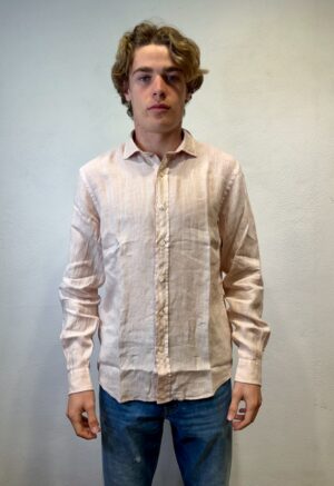 PAOLO PECORA MILANO - POLO RICAMATO BOTT NERO ROY ROGERS – CAMICIA LINO ROSA