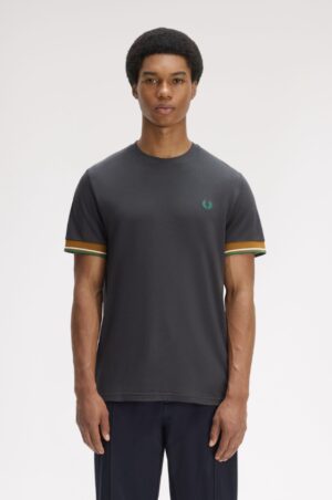 FRED PERRY – T-SHIRT PIQUET  GRIGIO