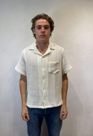 PAUL SMITH - CAMICIA DENIM DENIM PORTUGUESE – CAMICIA TRAFORATA BIANCO