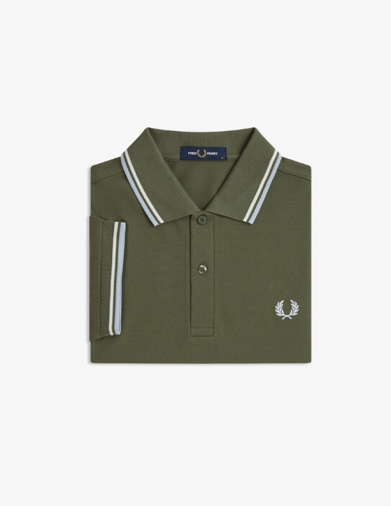 FRED PERRY - POLO M/M BORDINO VERDE FRED PERRY – POLO M/M BORDINO VERDE