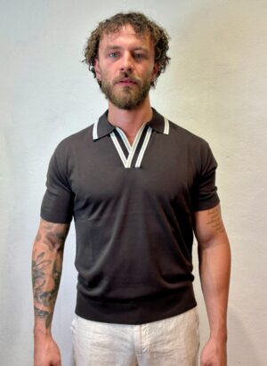 PAOLO PECORA MILANO - GIACCA DOPPIO PETT BLU PAOLO PECORA MILANO – POLO SCOLLO V BORDO MORO