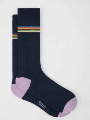 KANGRA - POLO SCOLLO V BLU PAUL SMITH – CALZAINO STRIPES BLU
