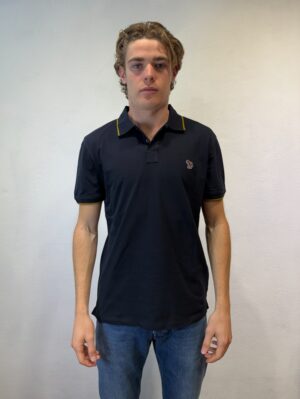 KANGRA - POLO SCOLLO V BLU PAUL SMITH – POLO PIQUET BLU