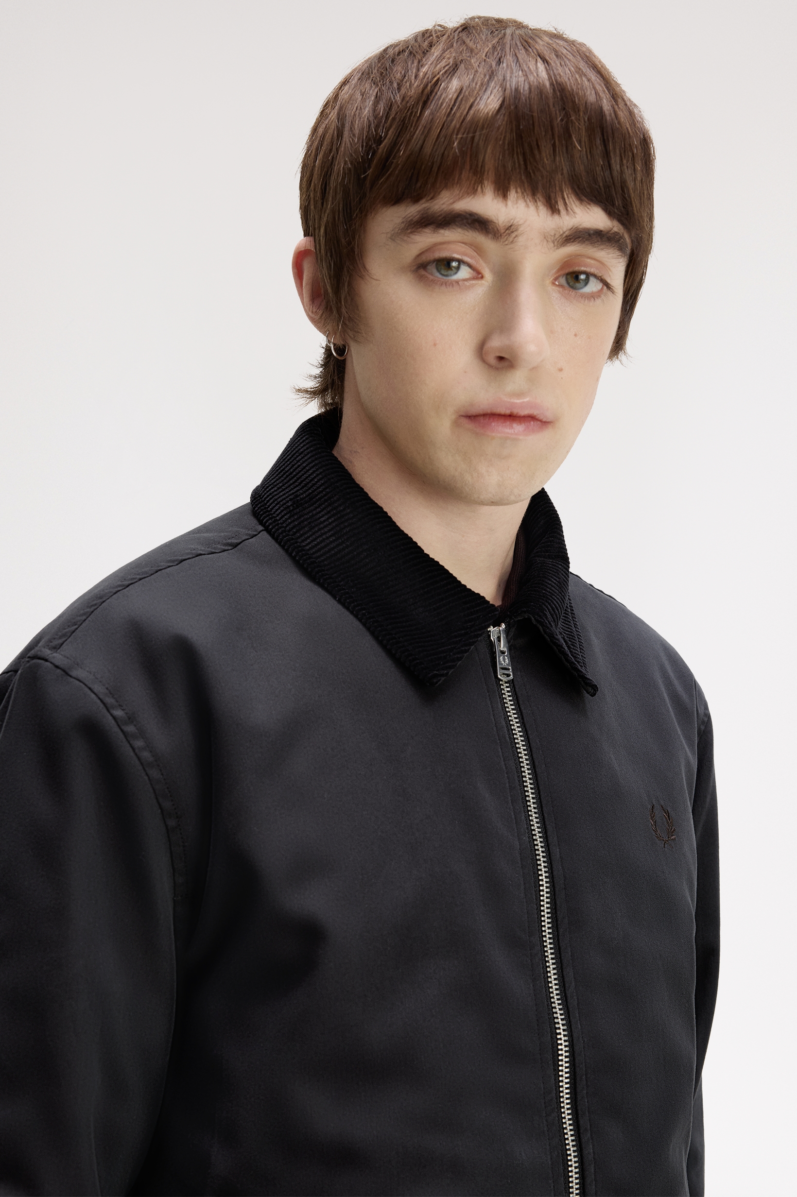 FRED PERRY - BOMBER COLLO VELLUTO NERO FRED PERRY – BOMBER COLLO VELLUTO NERO