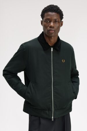 FRED PERRY – BOMBER COLLO VELLUTO MILITARE