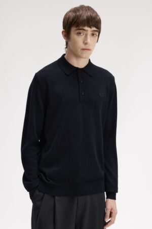 FRED PERRY – POLO LAMBSWOOL BLU