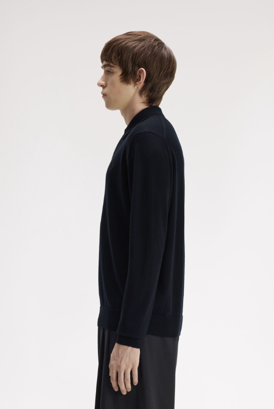FRED PERRY - POLO LAMBSWOOL BLU FRED PERRY – POLO LAMBSWOOL BLU