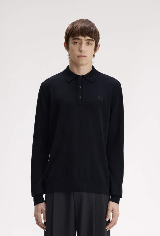FRED PERRY - POLO LAMBSWOOL BLU FRED PERRY – POLO LAMBSWOOL BLU