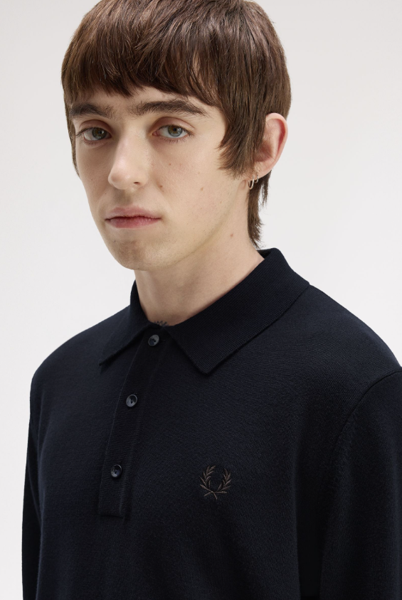 FRED PERRY - POLO LAMBSWOOL BLU FRED PERRY – POLO LAMBSWOOL BLU