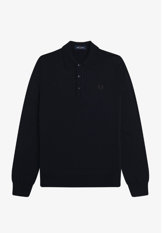 FRED PERRY - POLO LAMBSWOOL BLU FRED PERRY – POLO LAMBSWOOL BLU