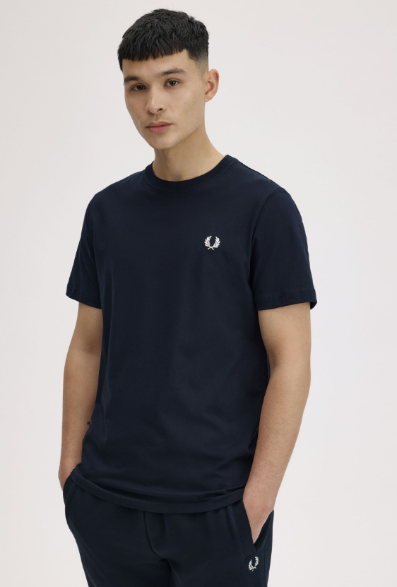 FRED PERRY - T-SHIRT BASIC BLU FRED PERRY – T-SHIRT BASIC BLU