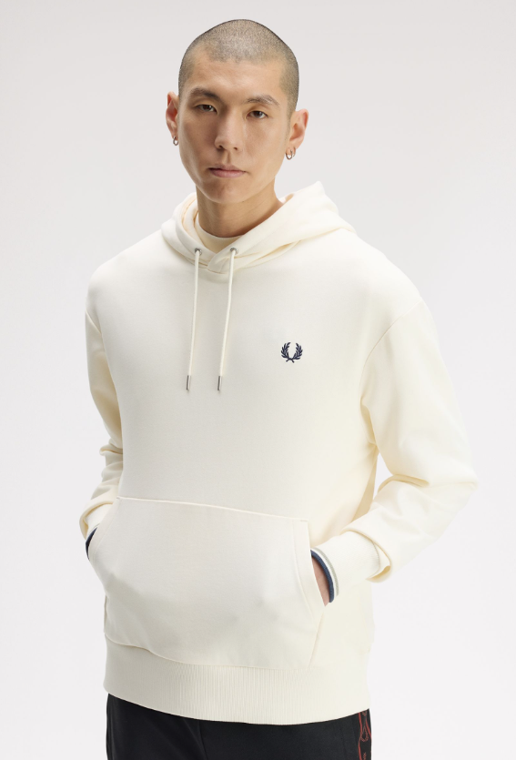 FRED PERRY - FELPA CAPPUCCIO PANNA FRED PERRY – FELPA CAPPUCCIO PANNA
