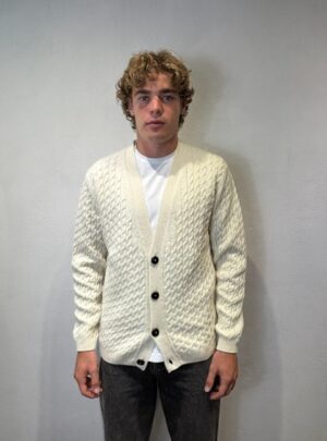 AMARANTO – CARDIGAN TRECCIA PANNA