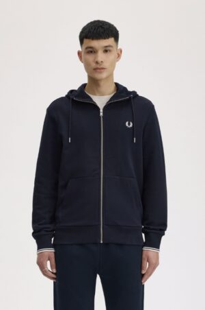 FRED PERRY – FULL ZIP CAPPUCCIO BLU