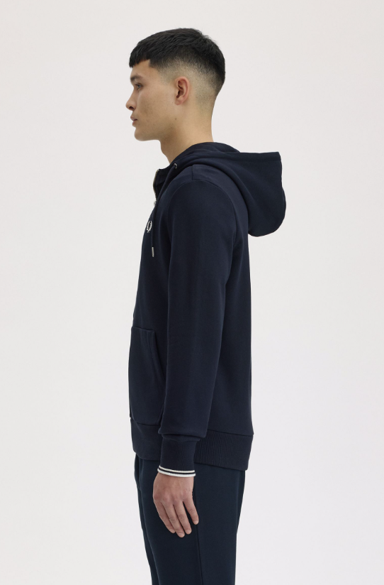 FRED PERRY - FULL ZIP CAPPUCCIO BLU FRED PERRY – FULL ZIP CAPPUCCIO BLU
