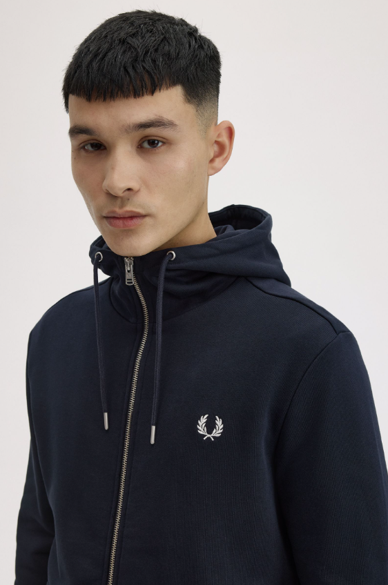 FRED PERRY - FULL ZIP CAPPUCCIO BLU FRED PERRY – FULL ZIP CAPPUCCIO BLU