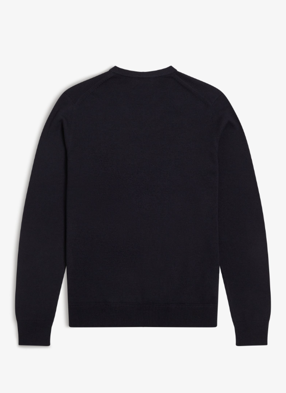 FRED PERRY - SCOLLO V MERINOS BLU FRED PERRY – SCOLLO V MERINOS BLU