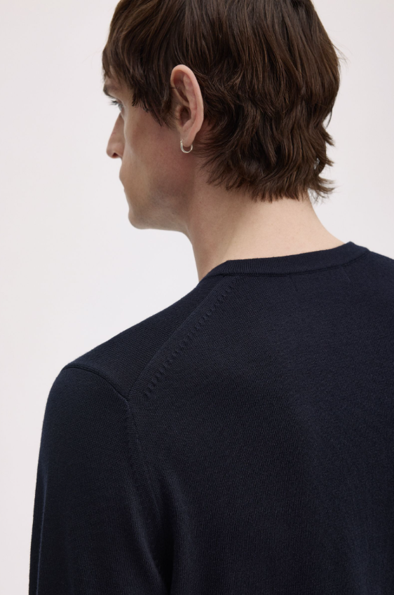 FRED PERRY - GIROCOLLO MERINOS BLU FRED PERRY – GIROCOLLO MERINOS BLU