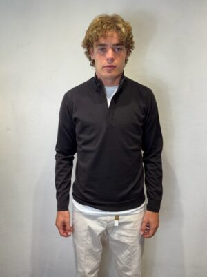 PAOLO PECORA MILANO – MEZZA ZIP MERINOS MORO