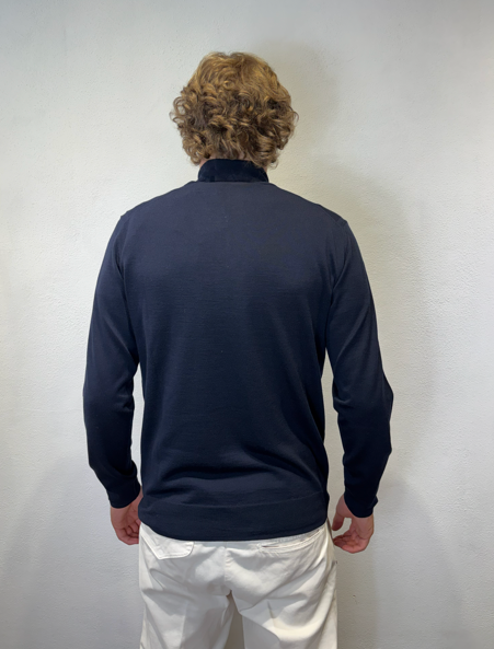PAOLO PECORA MILANO - MEZZA ZIP MERINOS BLU PAOLO PECORA MILANO – MEZZA ZIP MERINOS BLU