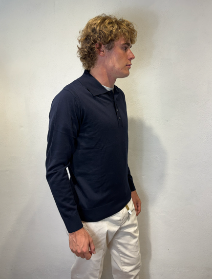 PAOLO PECORA MILANO - POLO MERINOS BLU PAOLO PECORA MILANO – POLO MERINOS BLU