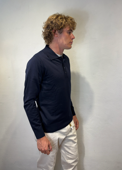 PAOLO PECORA MILANO - POLO MERINOS BLU PAOLO PECORA MILANO – POLO MERINOS BLU