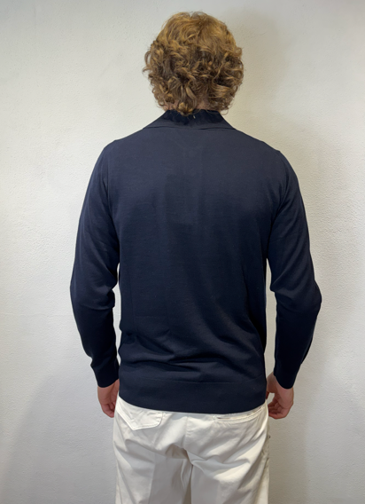 PAOLO PECORA MILANO - POLO MERINOS BLU PAOLO PECORA MILANO – POLO MERINOS BLU