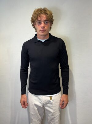 SEINSE – POLO SCOLLO V  NERO